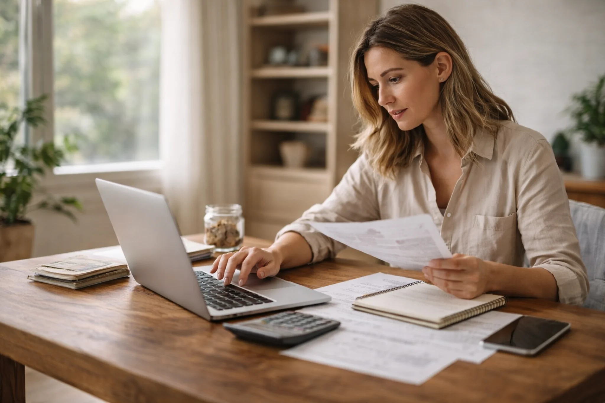 Personne analysant ses finances personnelles pour retrouver une stabilité économique